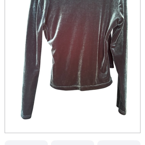 Mixit Teal Velvet Long Sleeve Wrap Top NWOT - Picture 2 of 4